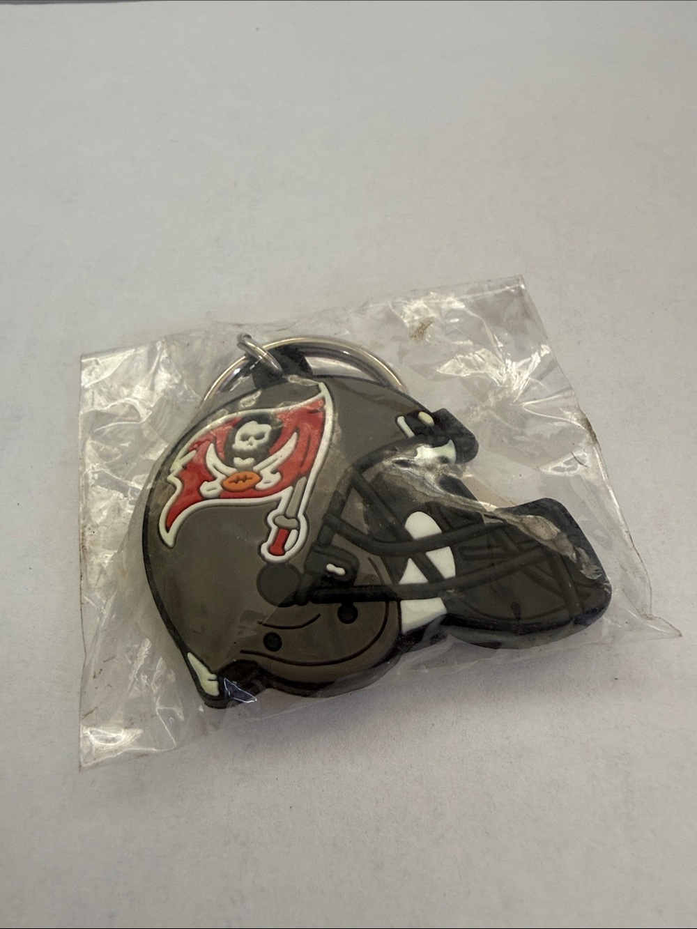 NFL Tampa Bay Buccaneers Brown and Red Helmet Keychain